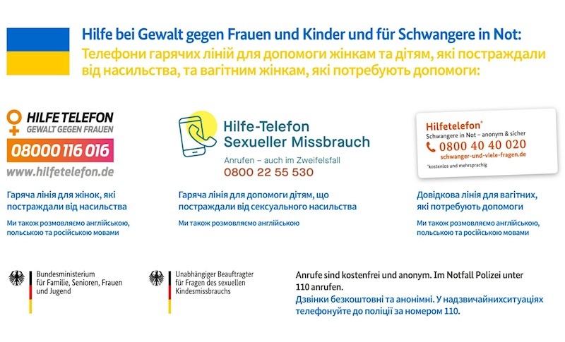 Hilfeangebote Frauen und Kinder Deutsch-Ukrainisch